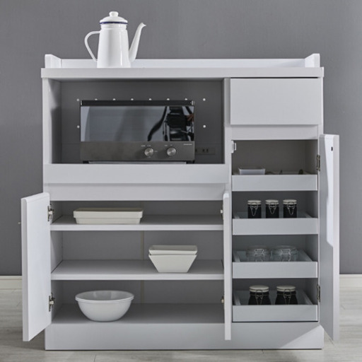 [幅90] 食器棚 レンジ台 コンセント付き