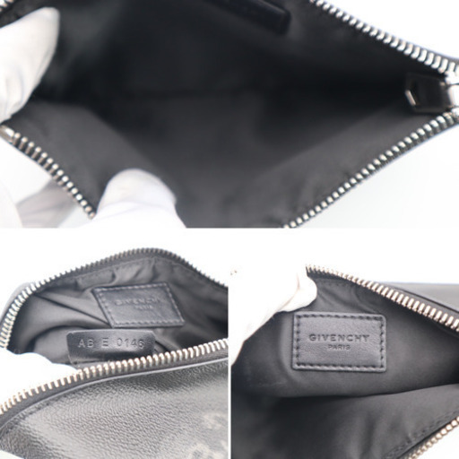 《GIVENCHY/ロットワイラーラージ ジップ ポーチ》ABランク 黒 犬 美