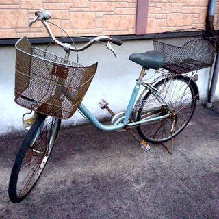 【乗って帰れます！】自転車　前後かご付き