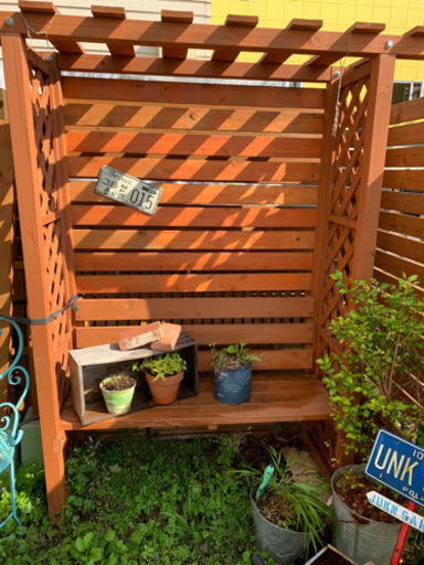 引っ越し間近割引します❗️ベンチ付きパーゴラ　ガーデニング　チェア