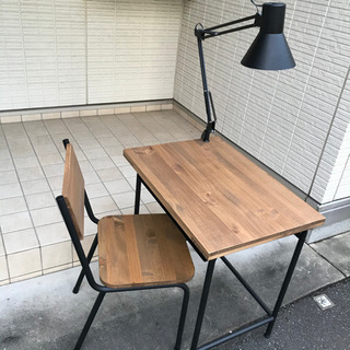 オシャレ デスク&チェア デスクライト付き