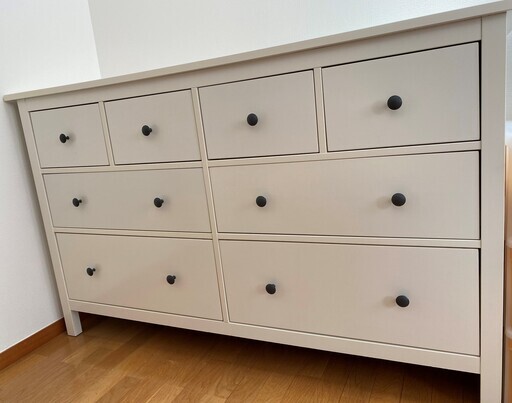IKEA HEMNES ヘムネス チェスト　美品（引き出し×8）, ホワイトステイン　白
