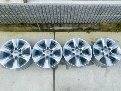 ハイエース プラド 純正 ホイール 17インチ ナット24個付き 要望により無料の塗装可能（マットブラック）