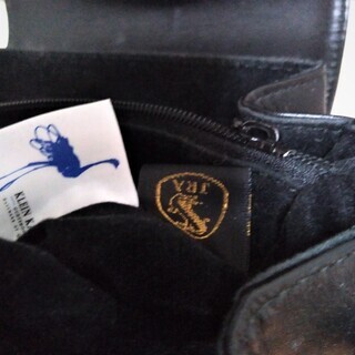 【中古ヴィンテージ】Klein Karoo製黒オーストリッチショルダーバッグの画像