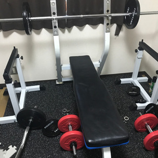 ベンチプレス シャフト付き ジムマット付き