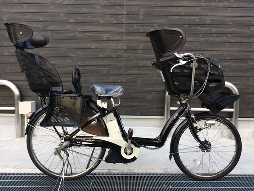 地域限定　ブリヂストン　アンジェリーノ　新基準　三人乗り　子供乗せ　8,1AH　黒　ギュット　キッス　神戸市　電動自転車