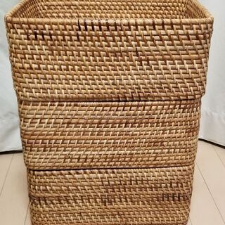 無印良品　ラタン長方形バスケット