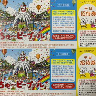 ちゅーピープール　平日招待券　2枚