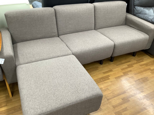 3人掛け　カウチソファ　オットマン付き