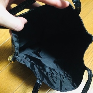 未使用品　巾着　ブラック　の画像