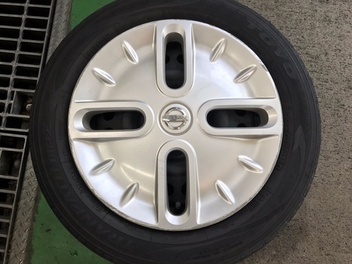 日産 キューブＺ12 純正スチールホイール タイヤ４本ホイールキャップ付中古