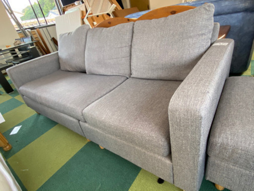 3人掛けソファーオットマン付き　中古　リサイクルショップ宮崎屋20.8.3　佐土原駅前店