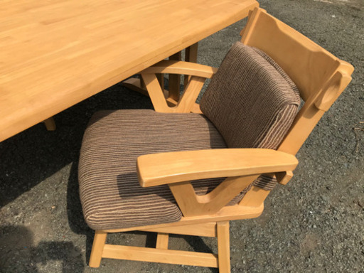 ナチュラル◆高級感あるダイニングテーブルセット◆イス2脚
