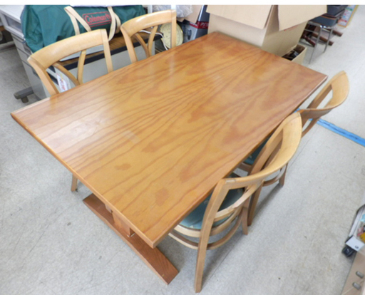 ▶ダイニングテーブルセット 椅子4脚 フランスベッド 食卓テーブル 幅135cm×奥行80cm×高さ70cm ペイペイ対応 札幌市西区西野