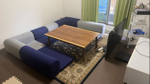 ローソファー  ブルー&グレー2個セット　美品