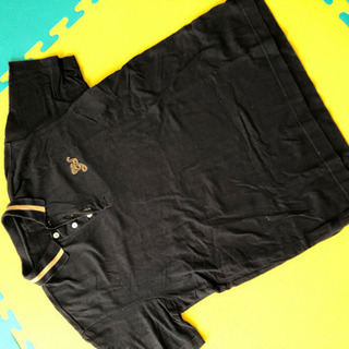 男性用ポロシャツ、ブラックXL