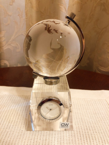 NARUMI  GLASS WORKS 地球儀卓上時計 美品