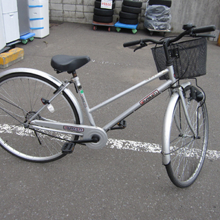 自転車 27インチ 鍵あり 切替なし シルバー ママチャリ シティサイクル 札幌 東区