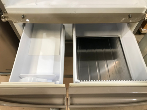 【美品】シャープ 440L 5ドア冷蔵庫（ブラウン系 ブライトブラウン）SHARP プラズマクラスター搭載 どっちもドア SJ-XW44A-T