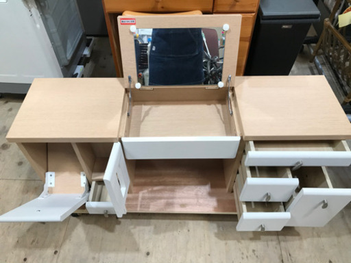 フロアドレッサーデスク ロータイプ 鏡台 机メイクボックス テーブル