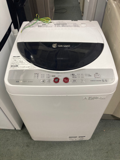 2011年製 【綺麗】シャープ 全自動洗濯機 送風乾燥タイプ 5.5kg ブラック ES-GE55K-B