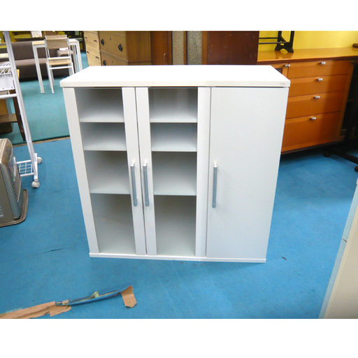 札幌 幅90cm シンプルな食器棚 ホワイト キッチン 収納 横長 家具 本郷通店