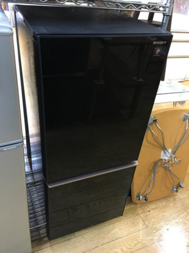 美品 2019年製 SHARP 137L冷蔵庫 プラズマクラスター ガラスドア 黒 SJ-GD14E-B シャープ