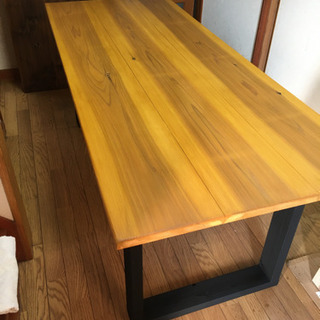 値下げ☆大特価 W180cm×72.5cm 無垢材を使った ヴィンテージ調 ダイニングテーブル 近場配送無料☆