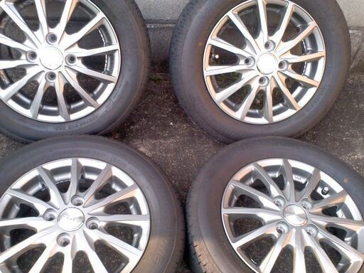 美品！　綺麗！　使用期間１ヶ月　LEBENアルミ＋ブリジストンタイヤ　ばり山以上　今年のタイヤ