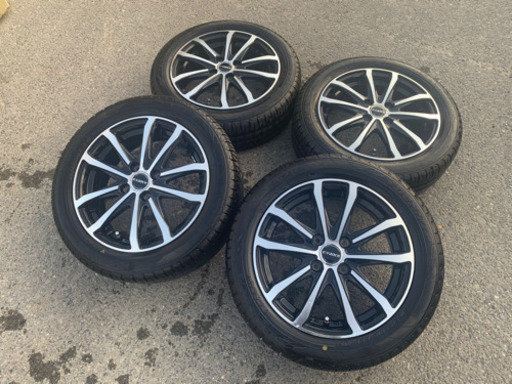 社外ホイール4本セット　15X5.5J ET45 4X100 バリ山　ダンロップ　エナセーブEC204　185/55R15　4本　2018年製　美品 管理番号8401