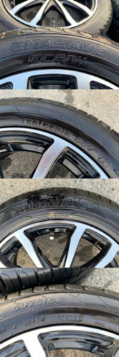 社外ホイール4本セット　15X5.5J ET45 4X100 バリ山　ダンロップ　エナセーブEC204　185/55R15　4本　20