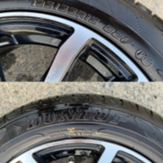 社外ホイール4本セット 15X5.5J ET45 4X100 バリ山 ダンロップ 