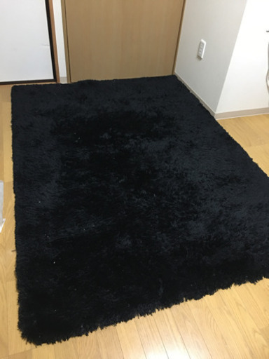 値下げします❗️フランフラン、ラグ、黒、ラメ入り、