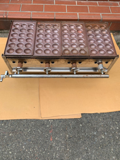 処分特価！引取り限定！銅板たこ焼き器 18穴×4連 某有名店使用品(都市ガス)