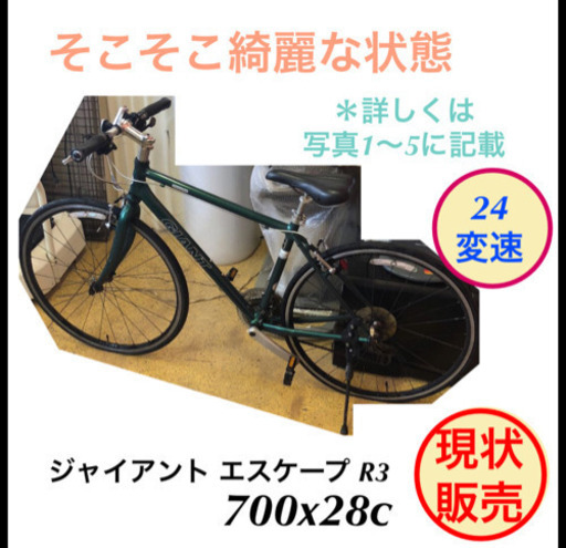 ジャイアント エスケープ R3 700x28c 24変速 クロスバイク 現状販売品