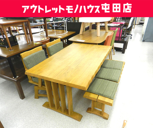 訳アリ格安 4人掛け ダイニングセット ベンチイス 回転イス2脚 4点セット ☆ PayPay(ペイペイ)決済可能 ☆ 札幌市 北区 屯田
