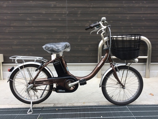 地域限定送料無料　パナソニック　ビビ　20インチ　新基準　小径車　12AH　茶　アシスタ　パス　神戸市　電動自転車