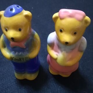 レトロ　塩こしょう入れ　くまちゃんセット　陶器製　サイズ約12c...