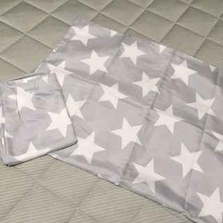 星柄 枕カバー グレー 2個セットの画像