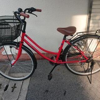 自転車   COLORS  26インチ  赤色  空気入ってます