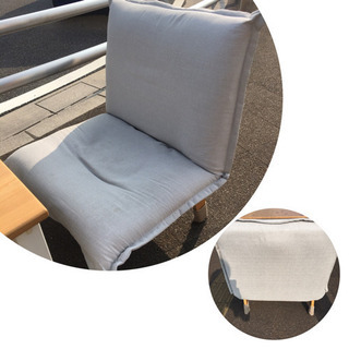 ※終了※★イケア【机＆チェアセット】【1セット¥7000】【在庫3セット(チェア3色 1つずつ)】IKEA リクライニング チェア 1人掛け ソファ 正方形 テーブル 机 デスク クッションの画像