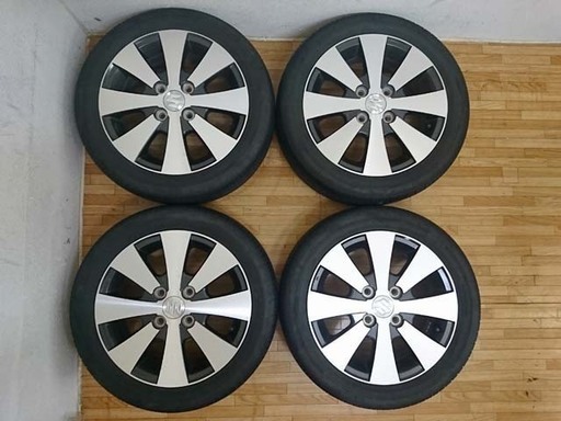 ガリ無し ワゴンR スティングレー純正アルミ付き 夏タイヤ165/55R14 流用にも