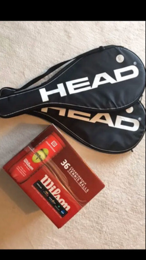 Head ラケット2本、Wilson ボール36個セット