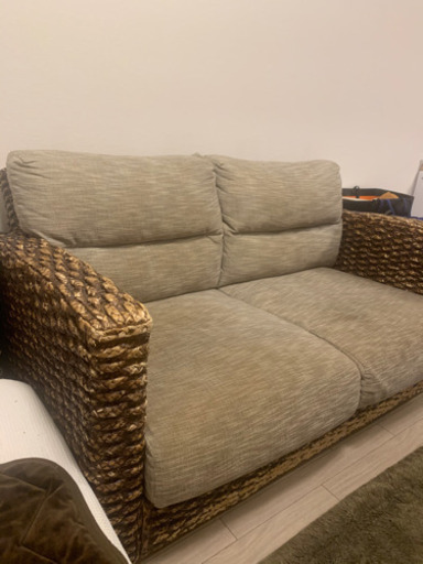 お値下げしました‼︎ ラタン 2人掛け ソファー アジアン リゾート バリ 籘