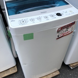 ☆中古 激安！！Haier　洗濯機　4.5ｋｇ　JW-C45A形　2017年製　DG002￥13,000！！