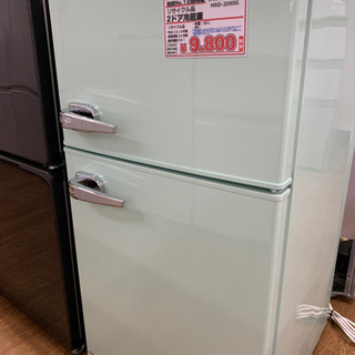 2ドアレトロ冷蔵庫　85L  2018年製　【店頭取引限定】【中...
