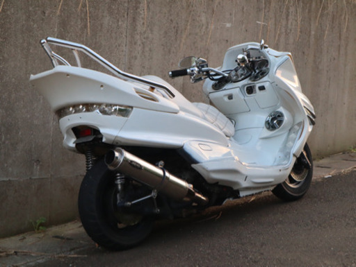 【YAMAHA マジェスティ】大人気ホワイト フルカスタム  LEDスピーカー付