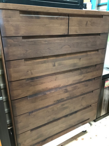 高級感のある7段チェストウォールナット色 タンス✨120㎝幅 上下分解可