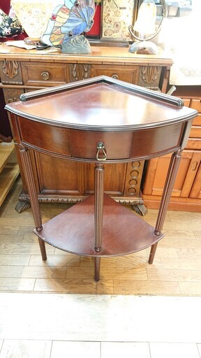 ★ アンティーク家具 コーナーコンソールテーブル 41×41×79★買取帝国 志木店