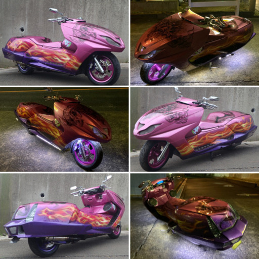 【YAMAHA マグザム】ギラギララメ塗装 ワンオフカスタム LED、スピーカー